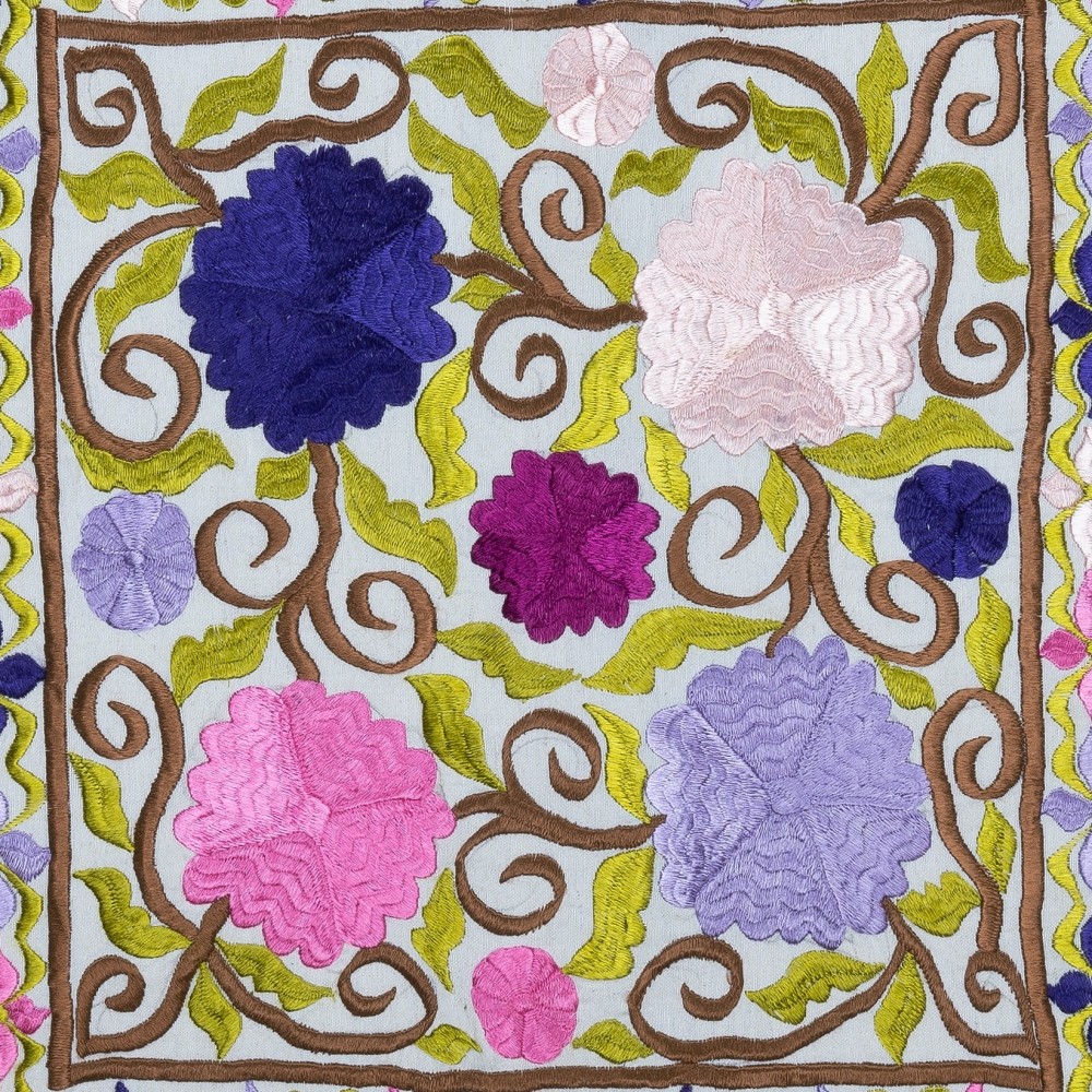 100% Cotton Pillow Cover. Embroidered Throw Cushion. Handmade Lace Pillow