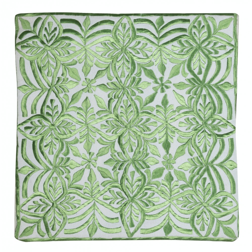 Green Cushion Cover. Modern Pillowcase. Modern Sham. Cotton Lace Pillow