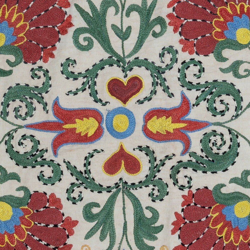 Silk Embroidery Cushion Cover. Contemporary Toss Pillow Cover. Handmade Pillowcase