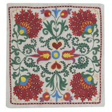 Silk Embroidery Cushion Cover. Contemporary Toss Pillow Cover. Handmade Pillowcase