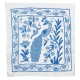 Set of 2 Modern Silk embroidery Cushion Cover. Pair Lace Pillow. Bird Patterned Throw Pillow. Blue Pillowcase