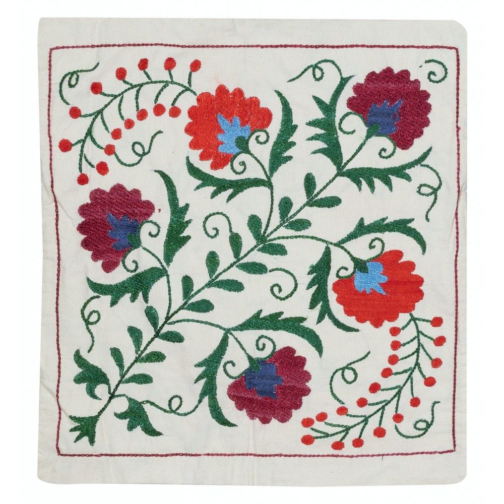 Hand Embroidered 100% Cotton Cushion Cover. Contemporary Lace Pillow. New Toss Pillow