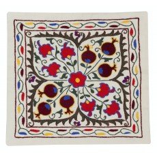 100% Cotton Cushion Cover. Embroidered Pillowcase. Uzbek Throw Pillow. Modern Lace Pillow