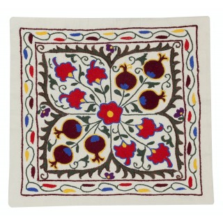100% Cotton Cushion Cover. Embroidered Pillowcase. Uzbek Throw Pillow. Modern Lace Pillow
