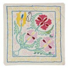 Silk Embroidery Cushion Cover. Handmade Pillowcase. Modern Lace Pillow