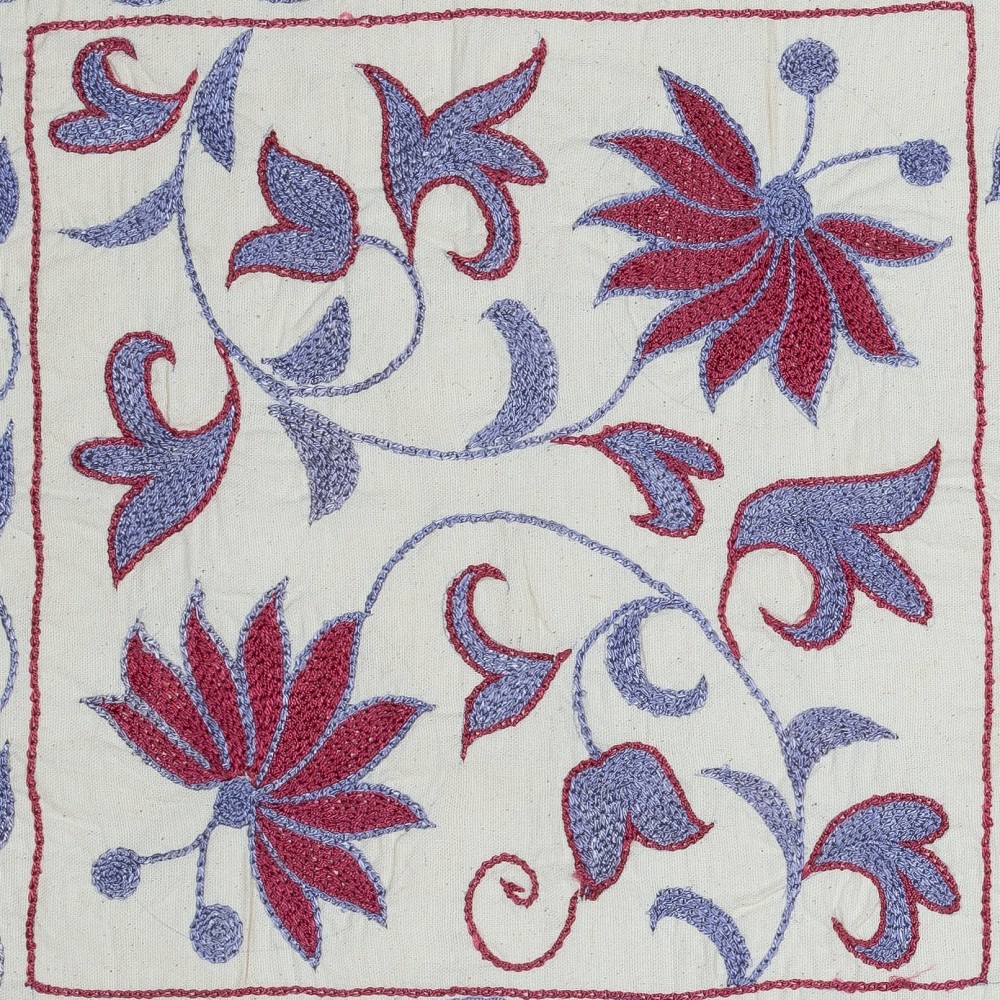 Embroidered 100% Cotton Cushion. Luxury Pillow Cover. Handmade Toss Pillow