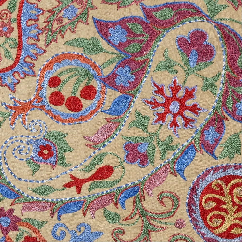Modern 100% Silk Pillow Cover. Embroidered Throw Cushion. Handmade Lace Pillow