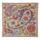 Modern 100% Silk Pillow Cover. Embroidered Throw Cushion. Handmade Lace Pillow