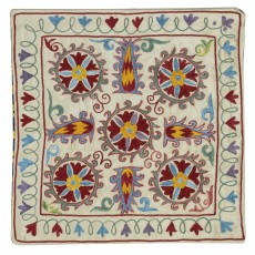 100% Silk Cushion Cover. Contemporary Lace Pillow. Embroidery Toss Pillow