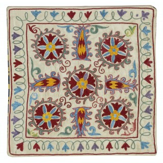 100% Silk Cushion Cover. Contemporary Lace Pillow. Embroidery Toss Pillow