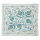 Pomegranate Tree Design Cushion Cover. Embroidered Pillowcase. Light Blue Throw Pillow