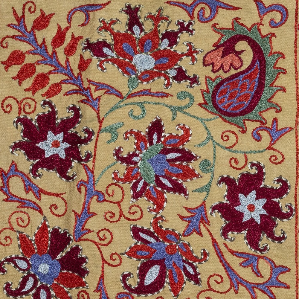 Handmade 100% Silk Cushion Cover. Embroidered Pillowcase. Contemporary Lace Pillow