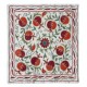 Embroidered Silk and Cotton Cushion Cover. Pomegranate Tree Design Pillowcase. Modern Lace Pillow