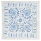 Set of 2 Modern Silk embroidery Cushion Cover. Pair Lace Pillow. Blue Throw Pillow
