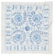 Set of 2 Modern Silk embroidery Cushion Cover. Pair Lace Pillow. Blue Throw Pillow
