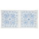 Set of 2 Modern Silk embroidery Cushion Cover. Pair Lace Pillow. Blue Throw Pillow