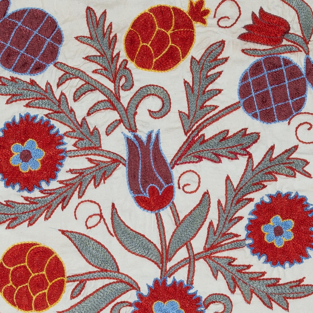 Embroidered Cotton Pillow Cover. Handmade Cushion Cover. Contemporary Accent Throw Pillow