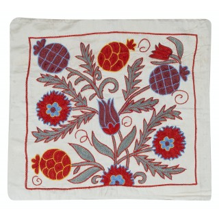 Embroidered Cotton Pillow Cover. Handmade Cushion Cover. Contemporary Accent Throw Pillow