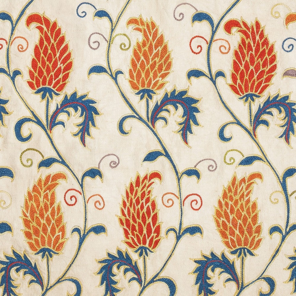 Embroidered 100% Silk Cushion Cover. Elegant Home Decor. Handmade Pillowcase