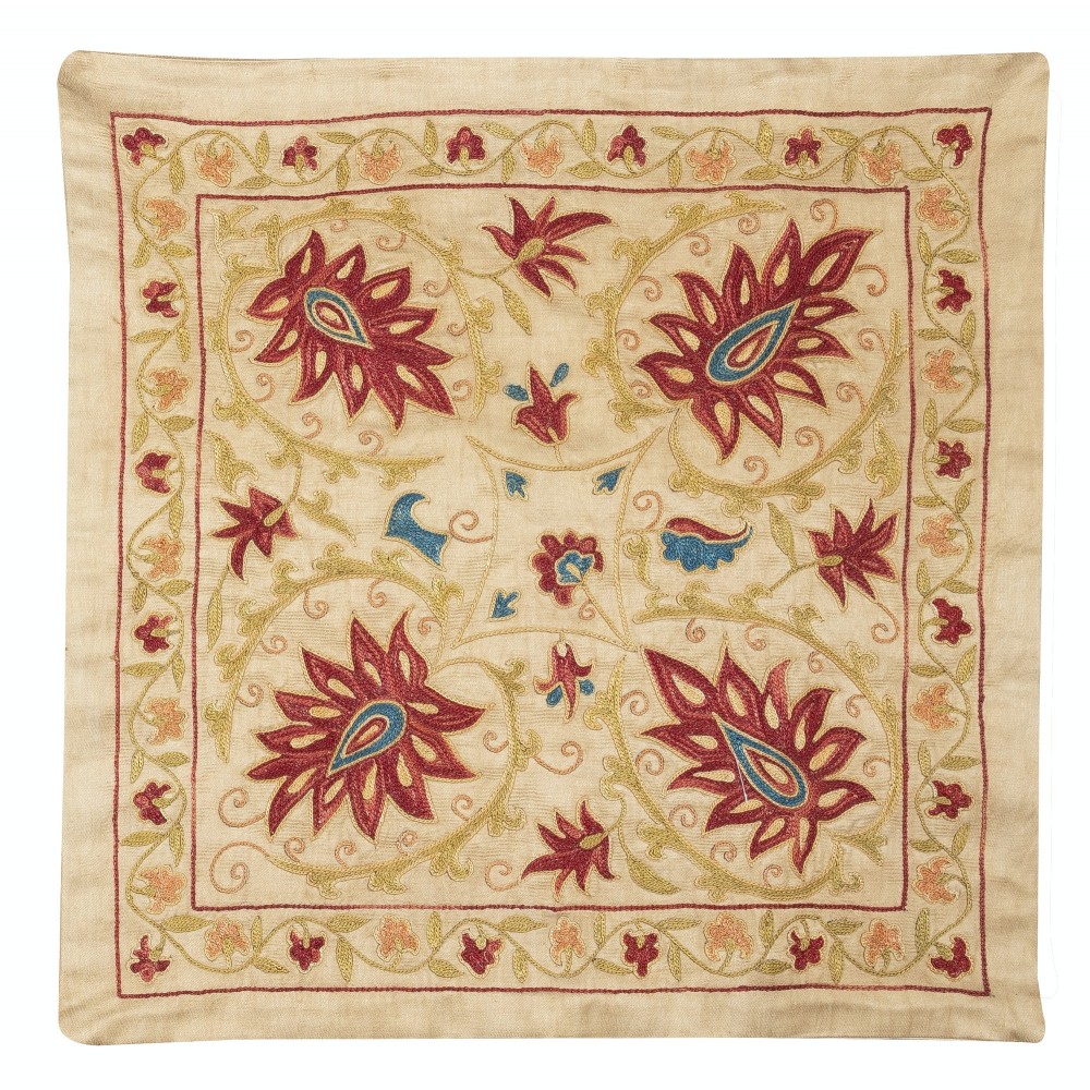 Embroidered All Silk Cushion Cover. Handmade Pillowcase. Modern Sham. New Lace Pillow