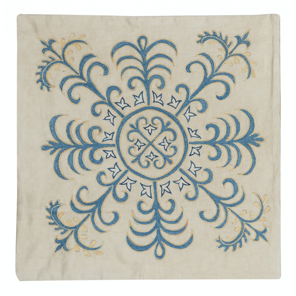 Modern 100% Silk Embroidered Pillow Cover. Handmade Cushion Cover. New Accent Throw Pillow