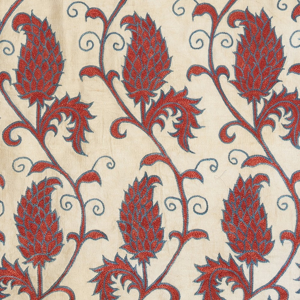 Modern Cushion Cover Made of Silk. Embroidered Pillow. Uzbek Throw Pillow
