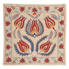Modern Cushion Cover. 100% Silk Lace Pillow. Hand Embroidered Pillowcase. Made in Uzbekistan