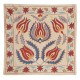 Modern Cushion Cover. 100% Silk Lace Pillow. Hand Embroidered Pillowcase. Made in Uzbekistan