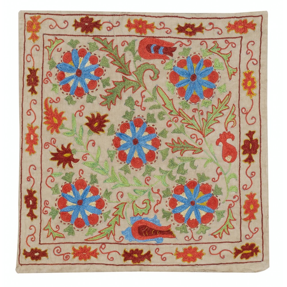 100% Silk Embroidered Cushion Cover. New Toss Pillow. Modern Lace Pillow. Handmade Pillowcase