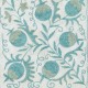 Pomegranate Tree Design Cushion Cover. Embroidered Pillowcase. Light Blue Throw Pillow