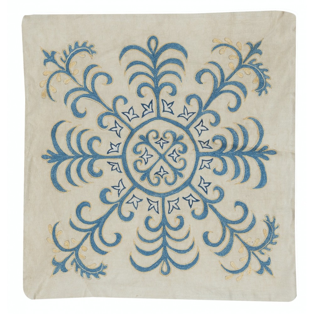 Embroidered Pillow Cover. Boho & Chic Home Decor. 100% Silk Cushion Cover