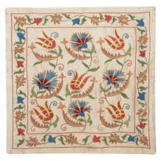 100% Silk Cushion Cover. Contemporary Lace Pillow. Embroidery Toss Pillow