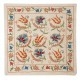 100% Silk Cushion Cover. Embroidered Pillowcase. Uzbek Throw Pillow. Modern Lace Pillow