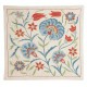 100% Silk Embroidered Throw Pillow. Handmade Cushion Cover. Modern Lace Pillow