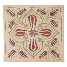 100% Silk Cushion Cover. Hand-Embroidered Pillowcase. Modern Sham. New Lace Pillow