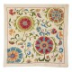 100% Silk Embroidered Cushion Cover. Floral Design Lace Pillow. Handmade Throw Pillow