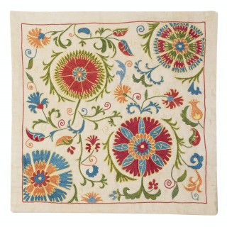 Hand Embroidered 100% Silk Cushion Cover. Contemporary Lace Pillow. New Toss Pillow