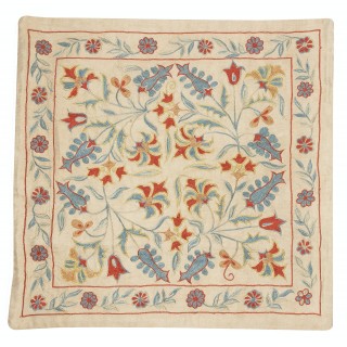 Contemporary Throw Pillow. 100% Silk Cushion Cover. Hand Embroidery Pillowcase