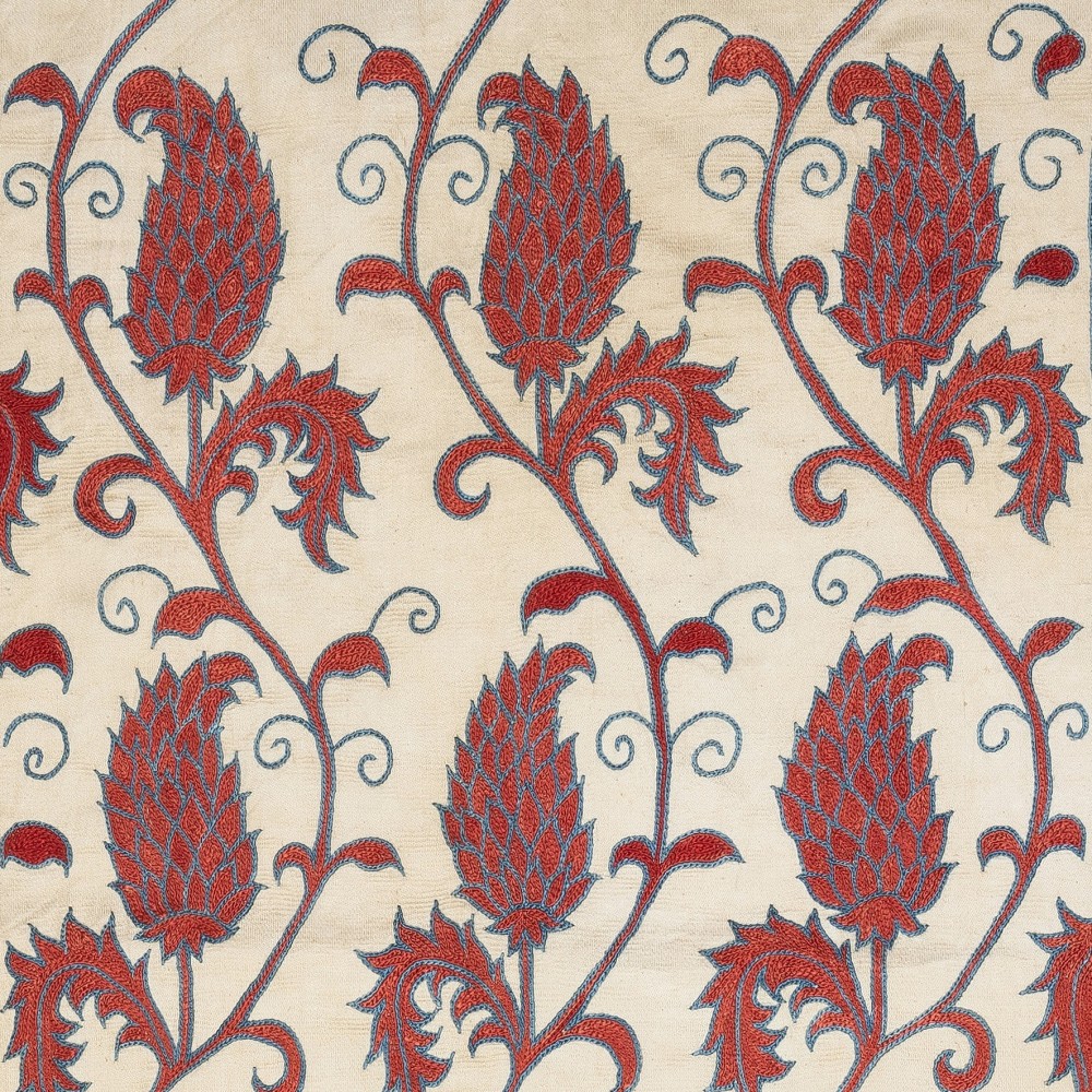 Modern Cushion Cover. 100% Silk Lace Pillow. Hand Embroidered Pillowcase. Made in Uzbekistan