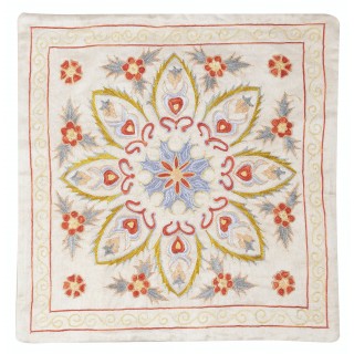 100% Silk Embroidered Cushion Cover. New Toss Pillow. Modern Lace Pillow. Handmade Throw Pillow