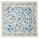 100% Silk Cushion Cover. Blue Lace Pillow. Embroidered Toss Pillow