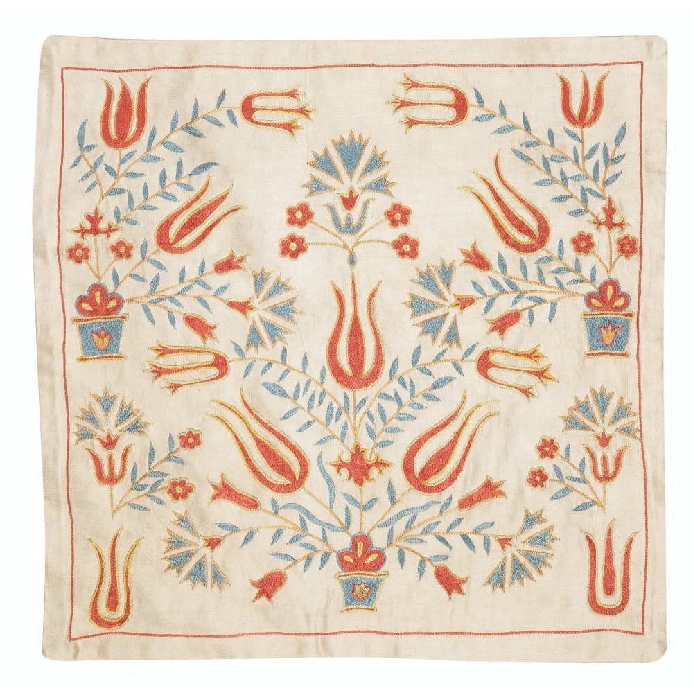 Embroidered Pillow Cover. Boho & Chic Home Decor. 100% Silk Cushion Cover