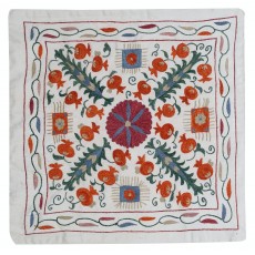 Silk Hand Embroidery Cushion Cover. Handmade Pillow. Modern Lace Pillow