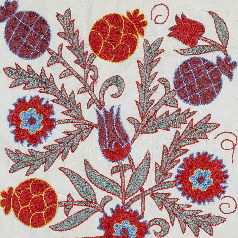 Modern Cushion Cover Made of Cotton. Embroidered Pillow. Uzbek Throw Pillow