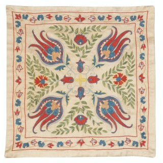 100% Silk Cushion Cover. Hand-Embroidered Pillowcase. Modern Sham. New Lace Pillow