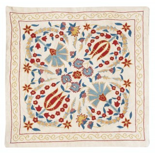 100% Silk Embroidered Cushion Cover. New Toss Pillow. Modern Lace Pillow. Handmade Pillowcase