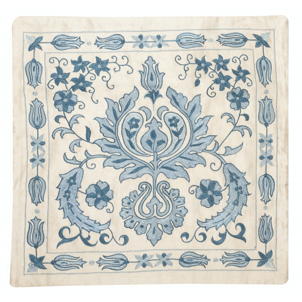 100% Silk Embroidered Cushion Cover. New Toss Pillow. Modern Lace Pillow. Handmade Pillowcase