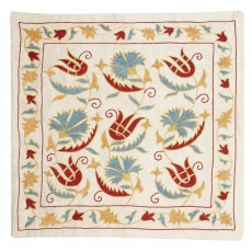 Embroidered Pillow Cover. Boho & Chic Home Decor. 100% Silk Cushion Cover