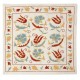 Embroidered 100% Silk Cushion. Luxury Pillow Cover. Handmade Toss Pillow