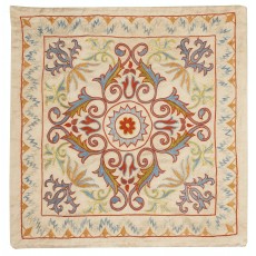 Contemporary Throw Pillow. 100% Silk Cushion Cover. Hand Embroidery Pillowcase